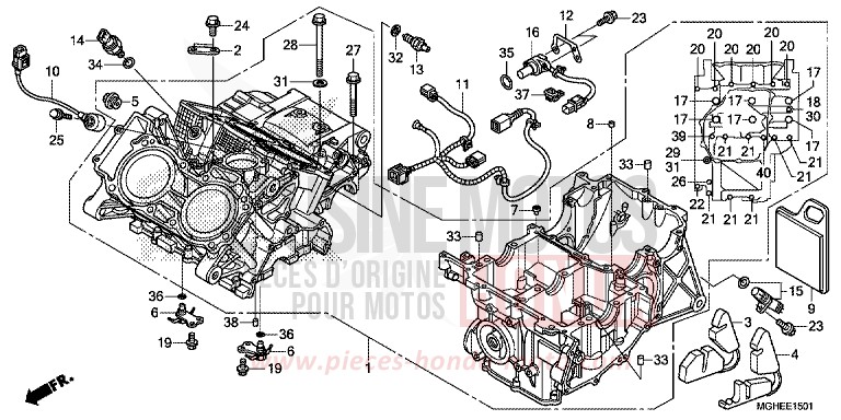 CARTER MOTEUR (VFR1200XD/XDA/XDL/XDS) de VFR1200X "Crosstourer" DCT MAT PEARL GLARE WHITE (NHB54) 2014